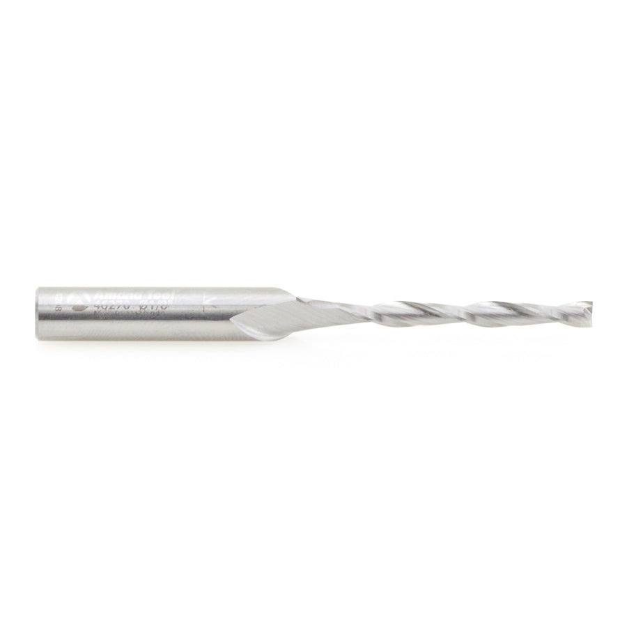 Amana Tool. Flat Bottom Spiral CNC Router Bit | 1⁄8 Dia x 1 1⁄8 x 1⁄4 Shank x 2 1⁄2" Long | 46270 