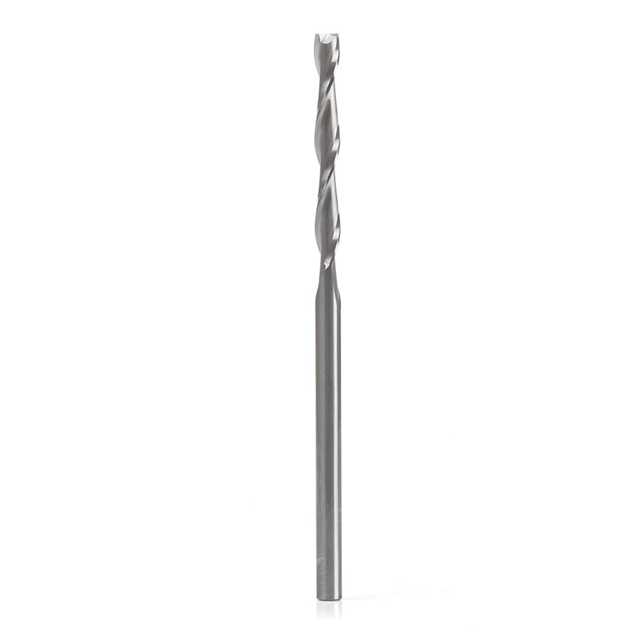 Amana Tool. Flat Bottom Spiral CNC Router Bit | 3⁄16 Dia x 1 5⁄8 x 3⁄16 Shank x 4" Long | 46273 