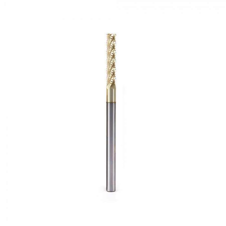 Amana Tool. Spiral Compression CNC Router Bit | 1⁄4 Dia x 1 1⁄4 x 1⁄4 Shank x 4" Long | 46306 