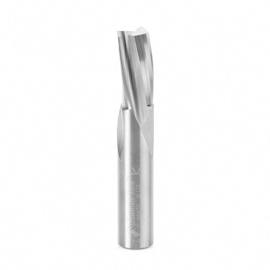 Amana Tool. Slow Spiral Flute Plunge Router Bit | 1⁄2 Dia x 1" x 1⁄2 Shank | 46432 