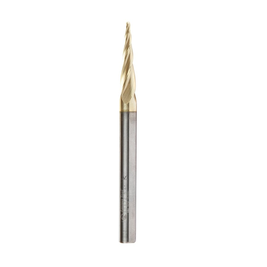 Amana Tool. Carving Tapered Ball Nose CNC Router Bit | 5.4° x 1.5 Dia x 0.75 Radius x 25 x 6 Shank x 75mm Long | 46472 