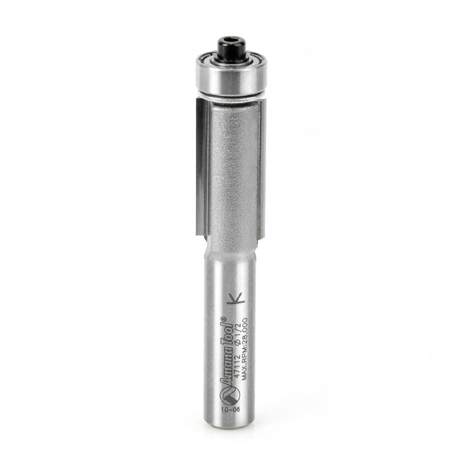 Amana Tool. Flush Trim Router Bit | 1⁄2 Dia x 1" x 3⁄8 Shank | 47112 