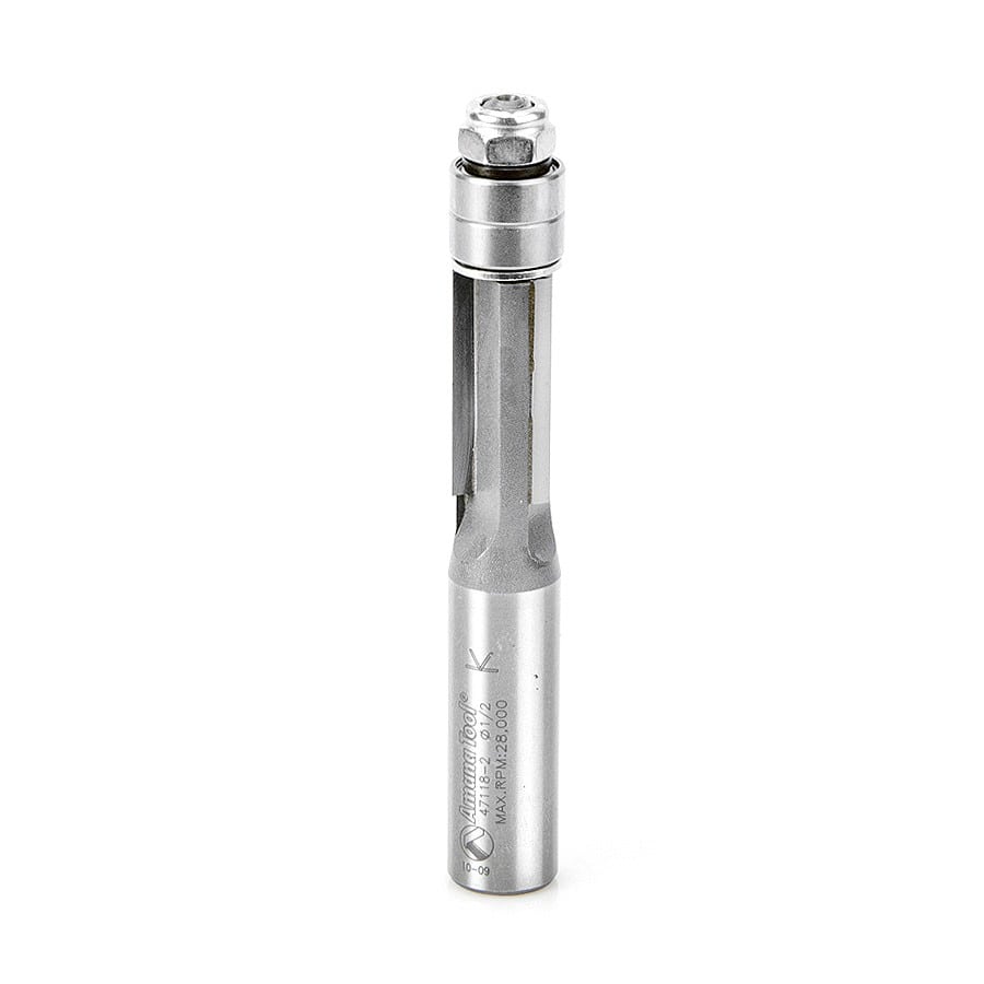 Amana Tool. Flush Trim Router Bit | 1⁄2 Dia x 1" x 1⁄2 Shank | 3 Flute | 47118-2 