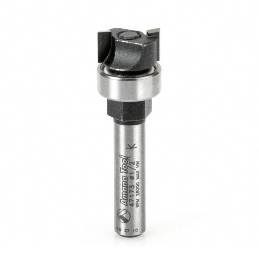 Amana Tool. EZ-Change Bevel⁄Tapered Replaceable Head Router Bit | 1⁄2 Dia x 1⁄4 x 1⁄4"Shank | 47173 