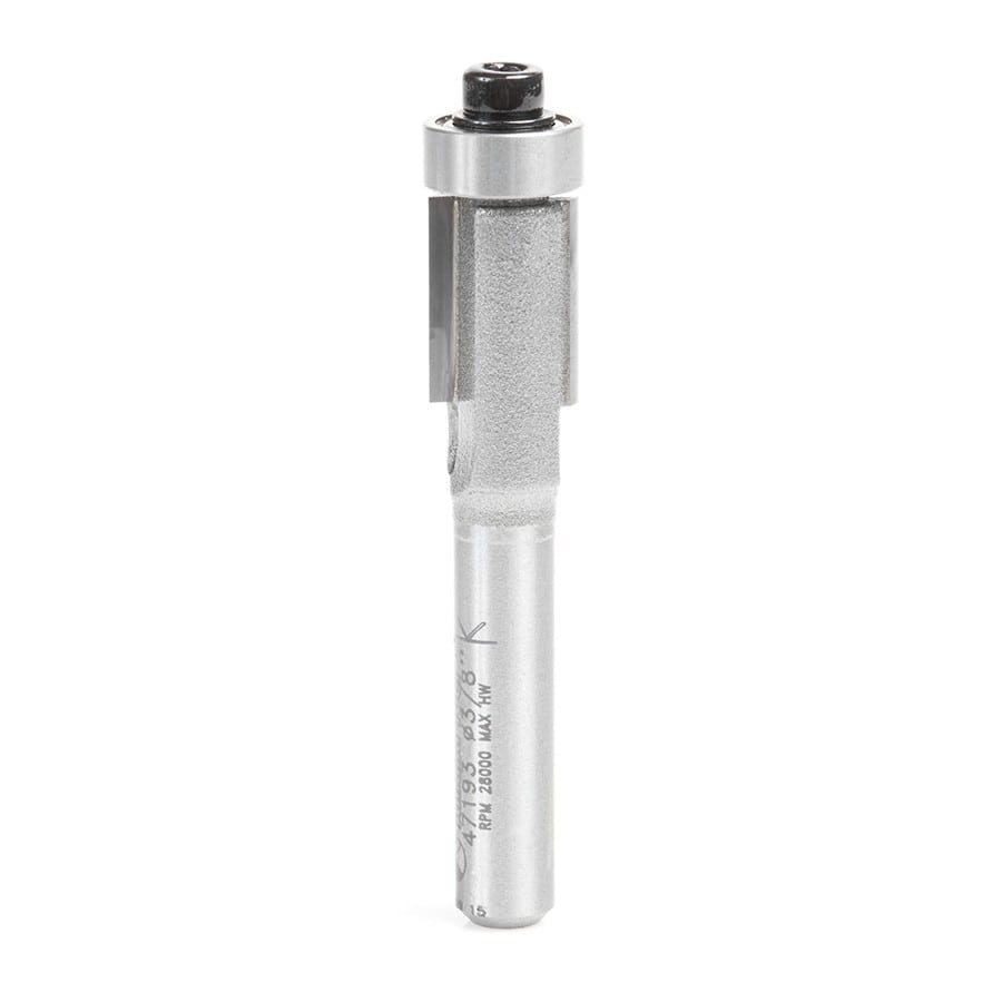 Amana Tool. Overhang Trim Router Bit | 1⁄64 Overhang x 3⁄8 Dia x 1⁄2 x 1⁄4" Shank | 47193 