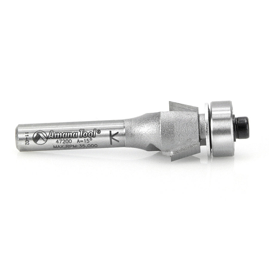 Amana Tool. Carbide Tipped Bevel Laminate Trim Router Bit | 2 Flute | 47200