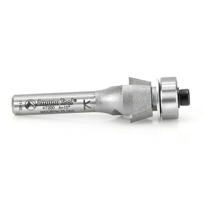 Amana Tool. Carbide Tipped Bevel Laminate Trim Router Bit | 2 Flute | 47200