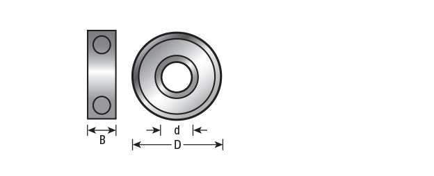 Amana Tool. Steel Ball Bearing Guide | 1⁄2 Overall Dia x 1⁄4 Inner Dia x 3⁄16 Height | 47702