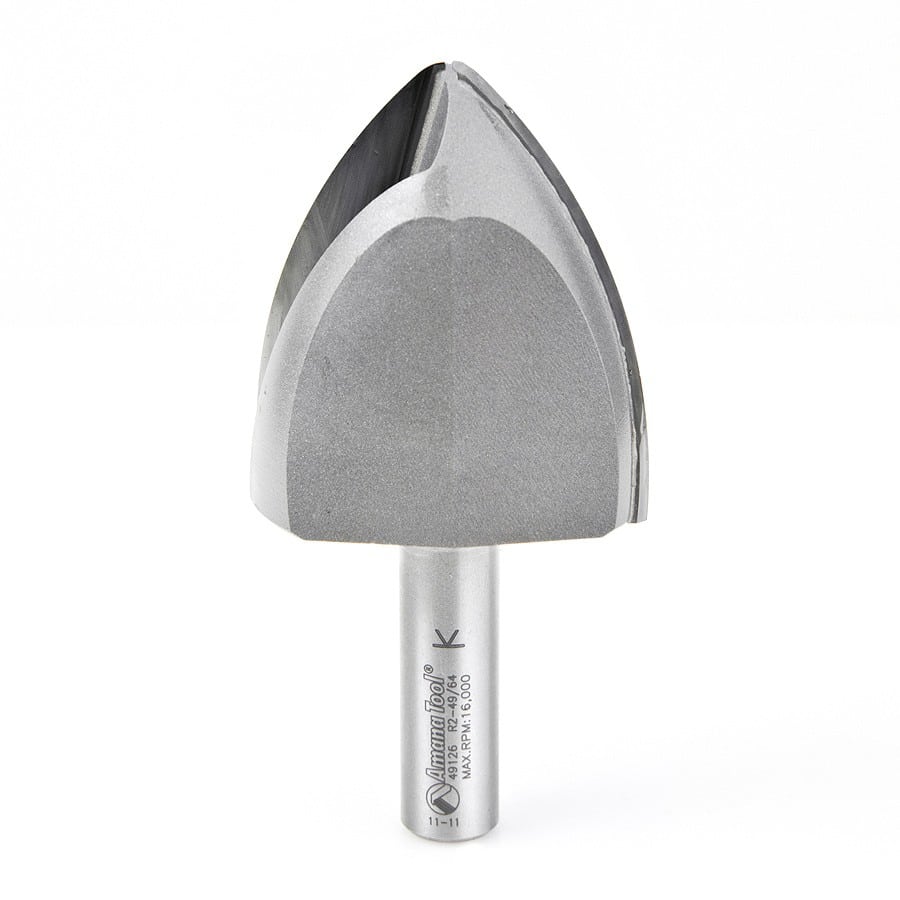 Amana Tool. Large Radius Ovolo Router Bit | 2 3⁄4 Radius x 2 1⁄16 Dia X 2 3⁄16 x 1⁄2 Shank | 49126 