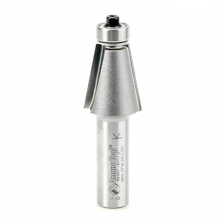 Amana Tool. Chamfer Router Bit | 11.25 Degree x 1 1⁄4 Dia x 15⁄16 x 1⁄2"Shank | 49407 