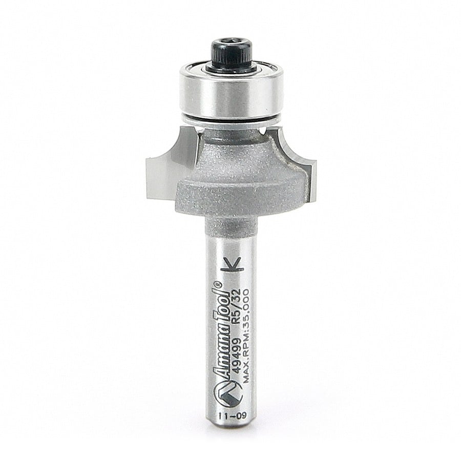 Amana Tool. Corner Rounding Router Bit | 5⁄32 Radius x 3⁄4 Dia x 3⁄8 x 1⁄4"Shank | 49499 