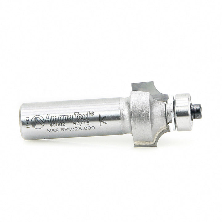 Amana Tool. Corner Rounding Router Bit | 3⁄16 Radius x 7⁄8 Dia x 1⁄2 x 1⁄2"Shank | 49502 