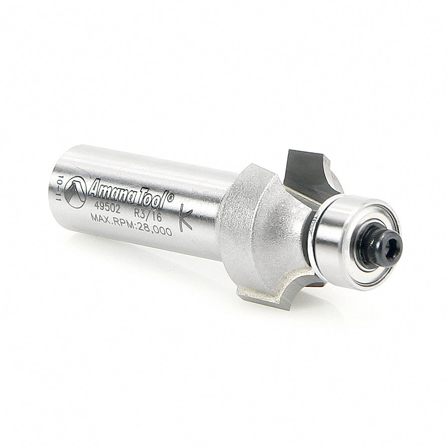 Amana Tool. Corner Rounding Router Bit | 3⁄16 Radius x 7⁄8 Dia x 1⁄2 x 1⁄2"Shank | 49502 