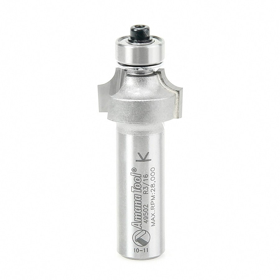 Amana Tool. Corner Rounding Router Bit | 3⁄16 Radius x 7⁄8 Dia x 1⁄2 x 1⁄2"Shank | 49502 