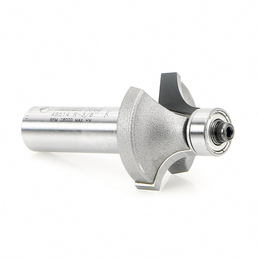 Amana Tool. Corner Rounding Router Bit | 3⁄8 Radius x 1 1⁄4 Dia x 5⁄8 x 1⁄2"Shank | 49514 