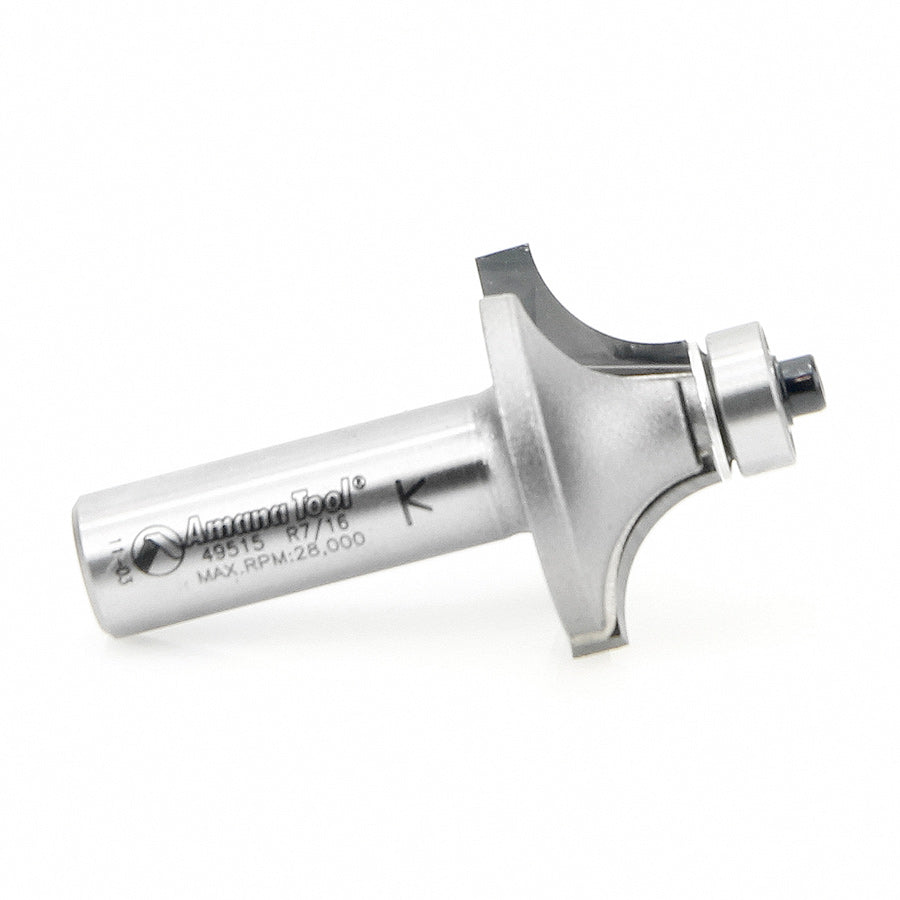 Corner Rounding Router Bit | 7⁄16 Radius x 1 3⁄8 Dia x 5⁄8 x 1⁄2