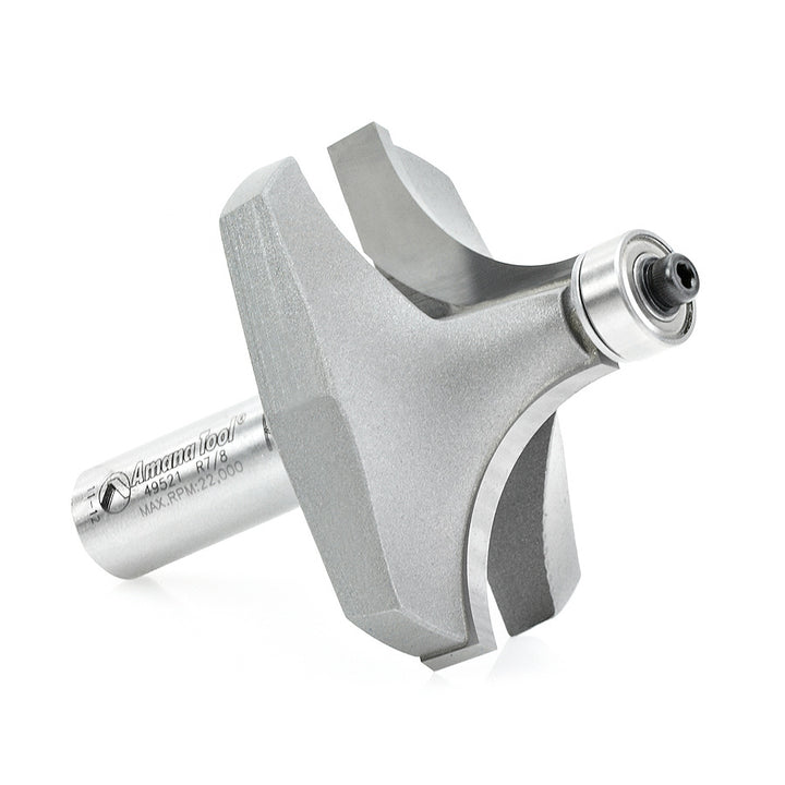 Amana Tool. Corner Rounding Router Bit | 7⁄8 Radius x 2 1⁄4 Dia x 1 1⁄4 x 1⁄2"Shank | 49521 