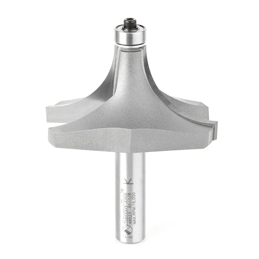 Amana Tool. Corner Rounding Router Bit | 1 1⁄8 Radius x 2 3⁄4 Dia x 1 3⁄8 x 1⁄2"Shank | 49523 