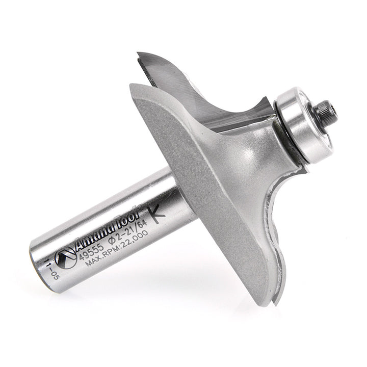 Amana Tool. Reverse Curve Table Edge Router Bit | 1⁄2 x 1⁄4 Radius x 2 21⁄64 Dia x 55⁄64 x 1⁄2" Shank | 49555