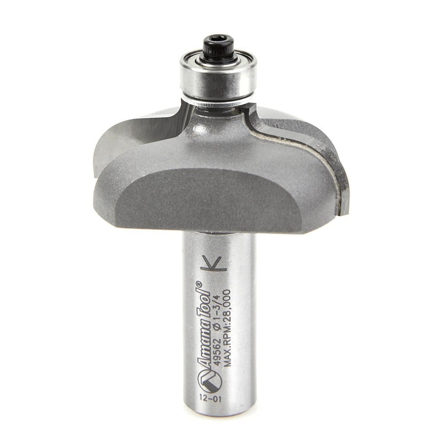 Amana Tool. Door Edge Detail Router Bit | 3⁄8 x 1⁄8 Radius x 1 3⁄4 Dia x 11⁄16 x 1⁄2" Shank | 49562 