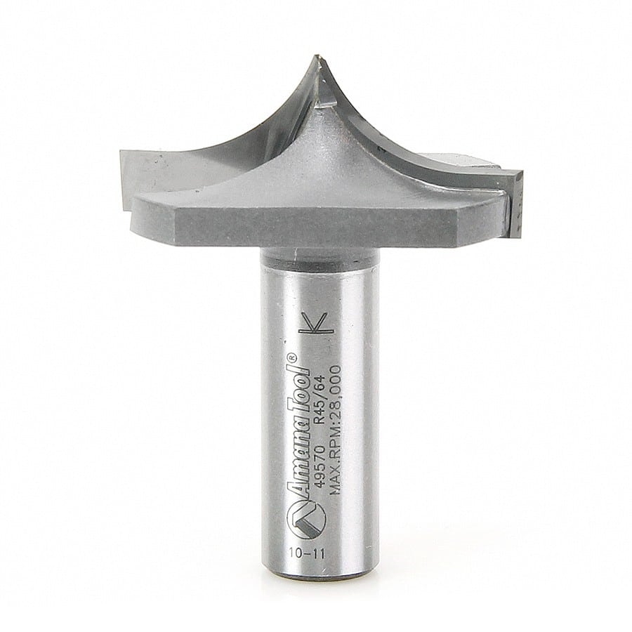 Amana Tool. Round Over Groove Router Bit | 23⁄32 Radius x 1 3⁄4 Dia x 23⁄32 x 1⁄2" Shank | 49570 