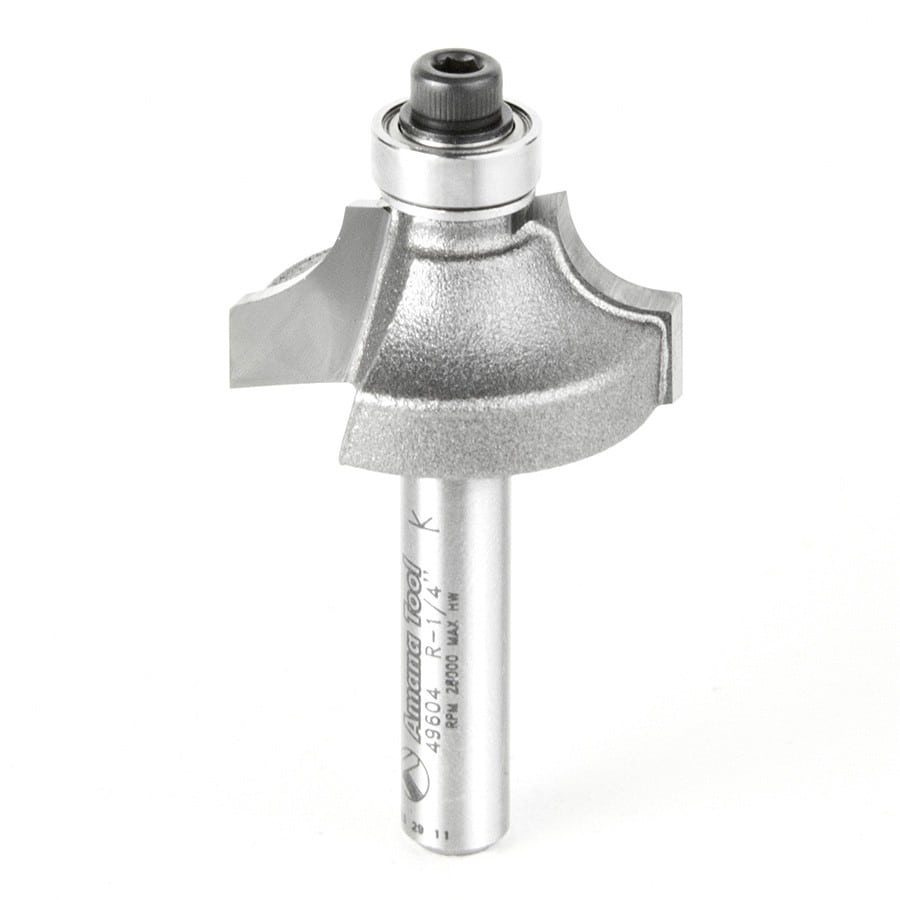 Amana Tool. Beading Router Bit | 1⁄4 Radius x 1 Dia x 1⁄2 x 1⁄4"Shank | 49604 