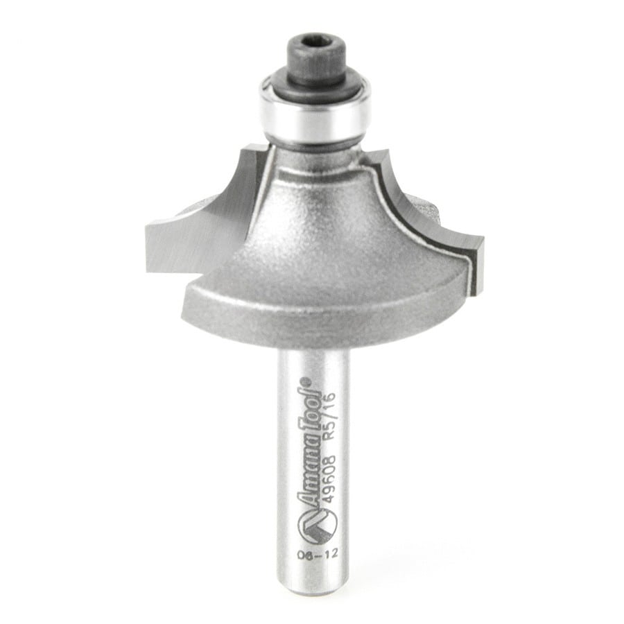 Amana Tool. Beading Router Bit | 5⁄16 Radius x 1 1⁄8 Dia x 1⁄2 x 1⁄4"Shank | 49608 