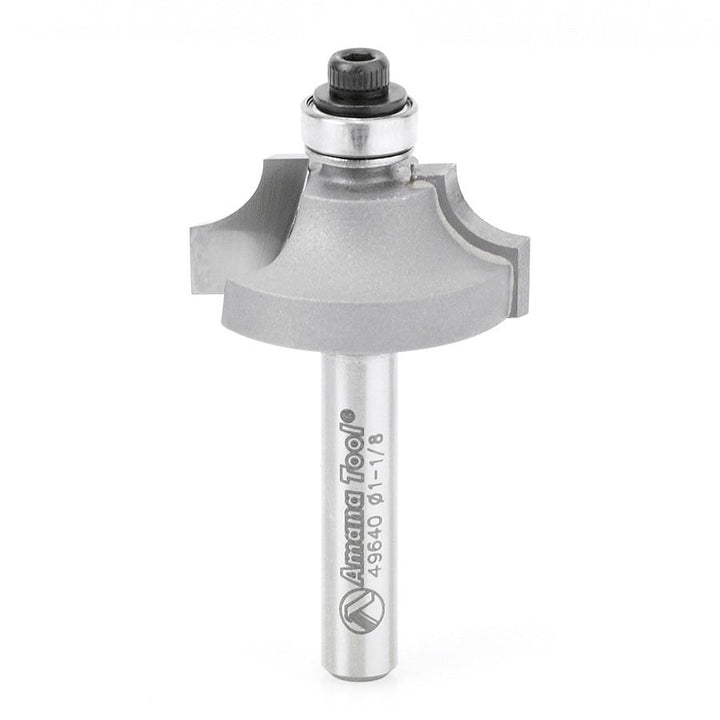 Amana Tool. Bead Stile Cutter Router Bit | 1⁄4 Radius x 1 1⁄8 Dia x 1⁄2 x 1⁄4" Shank | 49640 