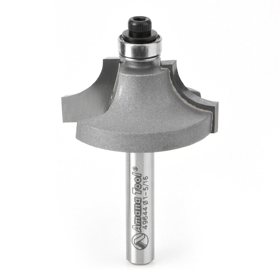 Amana Tool. Bead Stile Cutter Router Bit | 23⁄64 Radius x 1 5⁄16 Dia x 5⁄8 x 1⁄4" Shank | 49644 