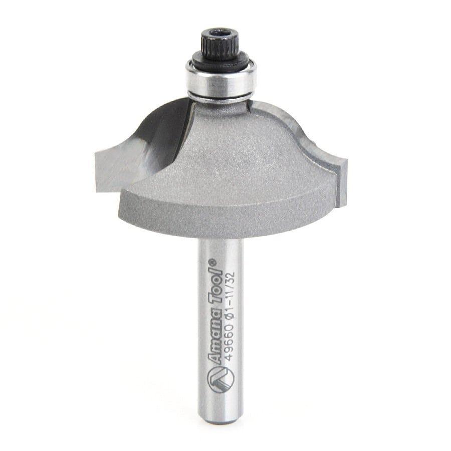 Amana Tool. Ogee Stile Router Bit | 11⁄32 Radius x 1 11⁄32 Dia x 1⁄2 x 1⁄4" Shank | 49660 