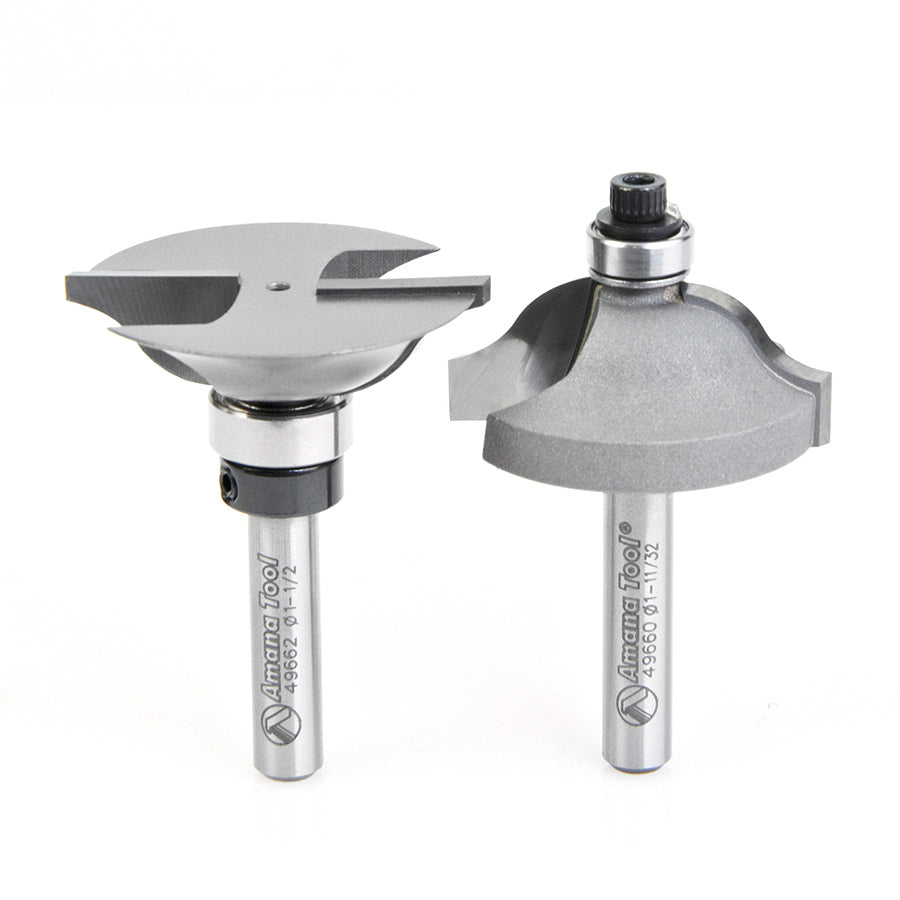 Amana Tool. Ogee Stile & Rail Router Bit | 2 Piece 1⁄4" Shank Set | 49663 