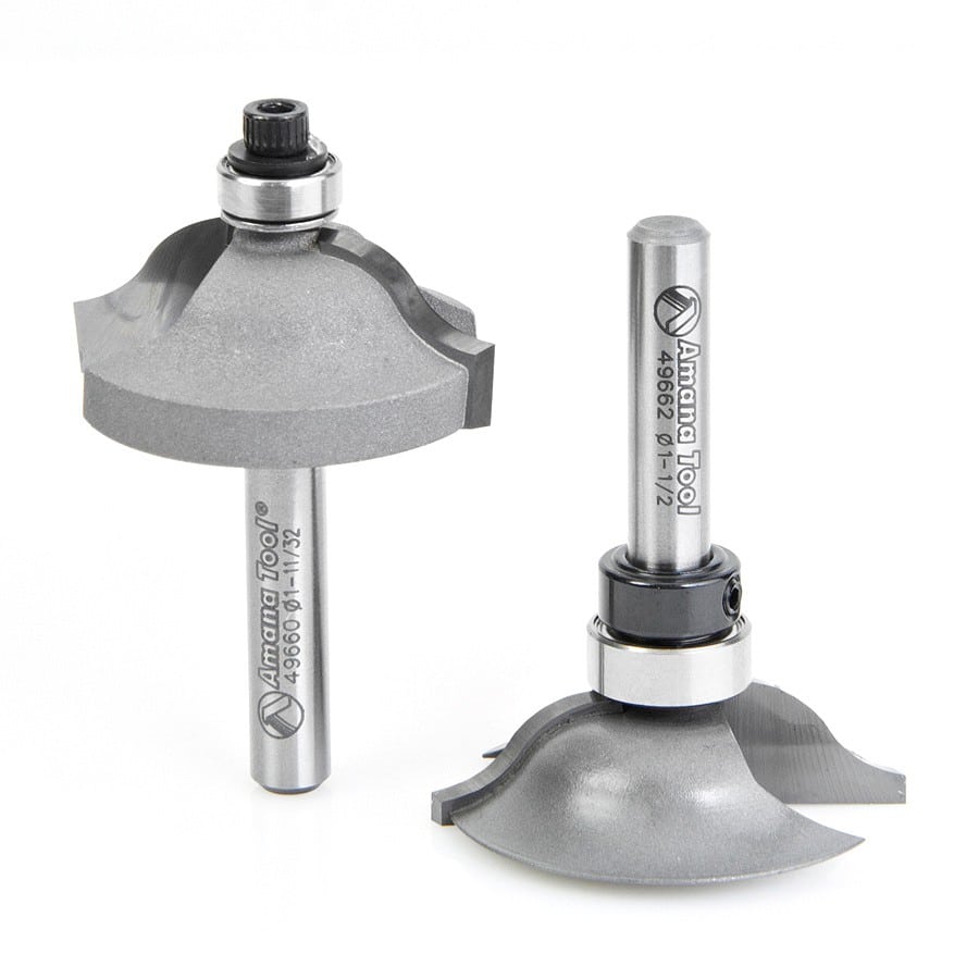 Amana Tool. Ogee Stile & Rail Router Bit | 2 Piece 1⁄4" Shank Set | 49663 