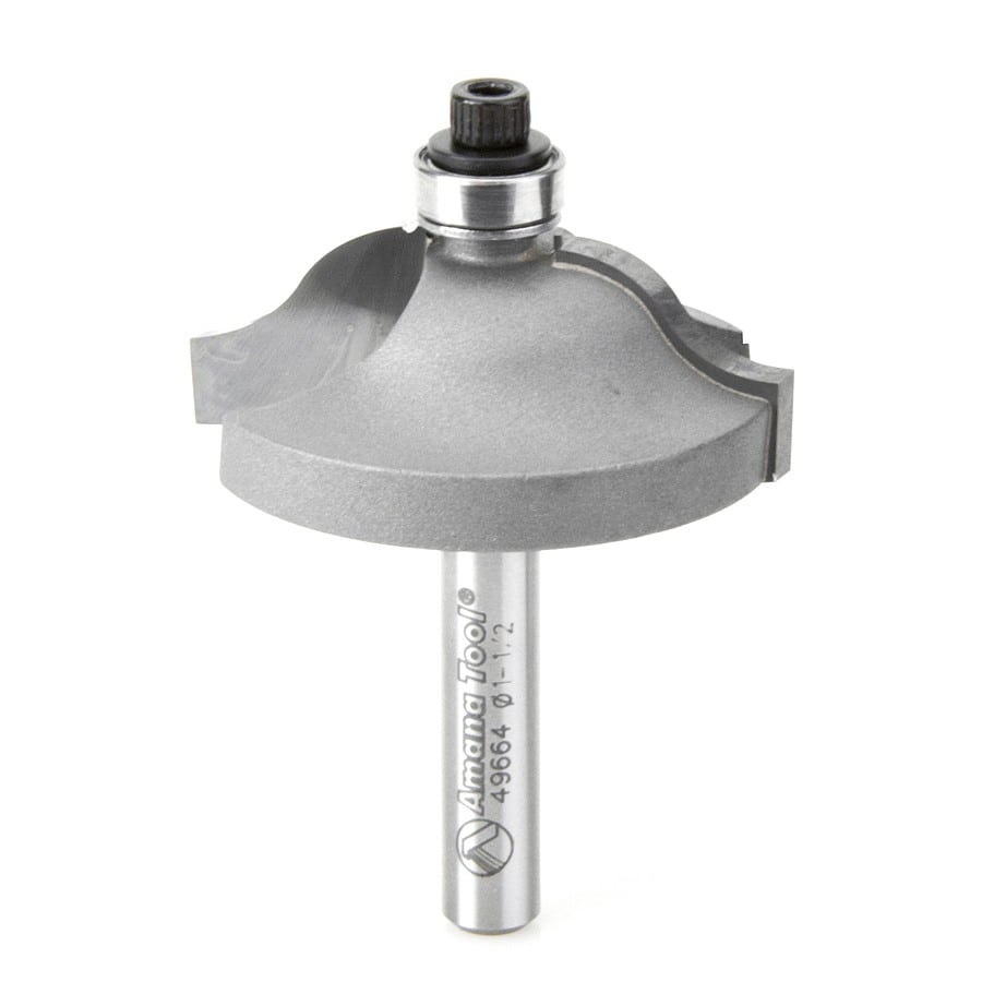 Amana Tool. Ogee Stile Router Bit | 11⁄32 Radius x 1 1⁄2 Dia x 9⁄16 x 1⁄4" Shank | 49664 