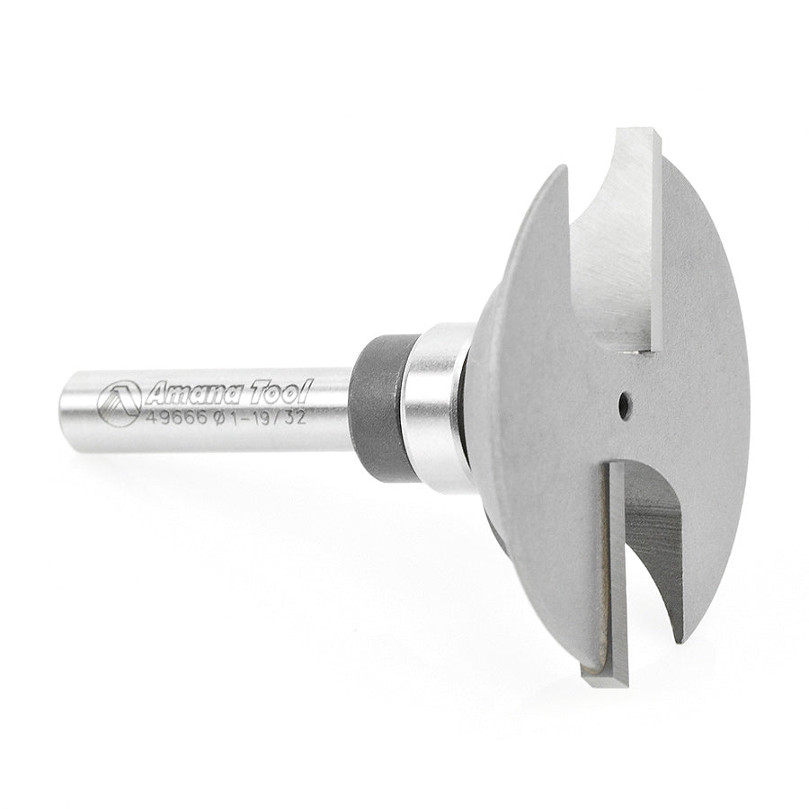 Amana Tool. Ogee Rail Router Bit | 11⁄32 Radius x 1 19⁄32 Dia x 3⁄8 x 1⁄4" Shank | 49666 