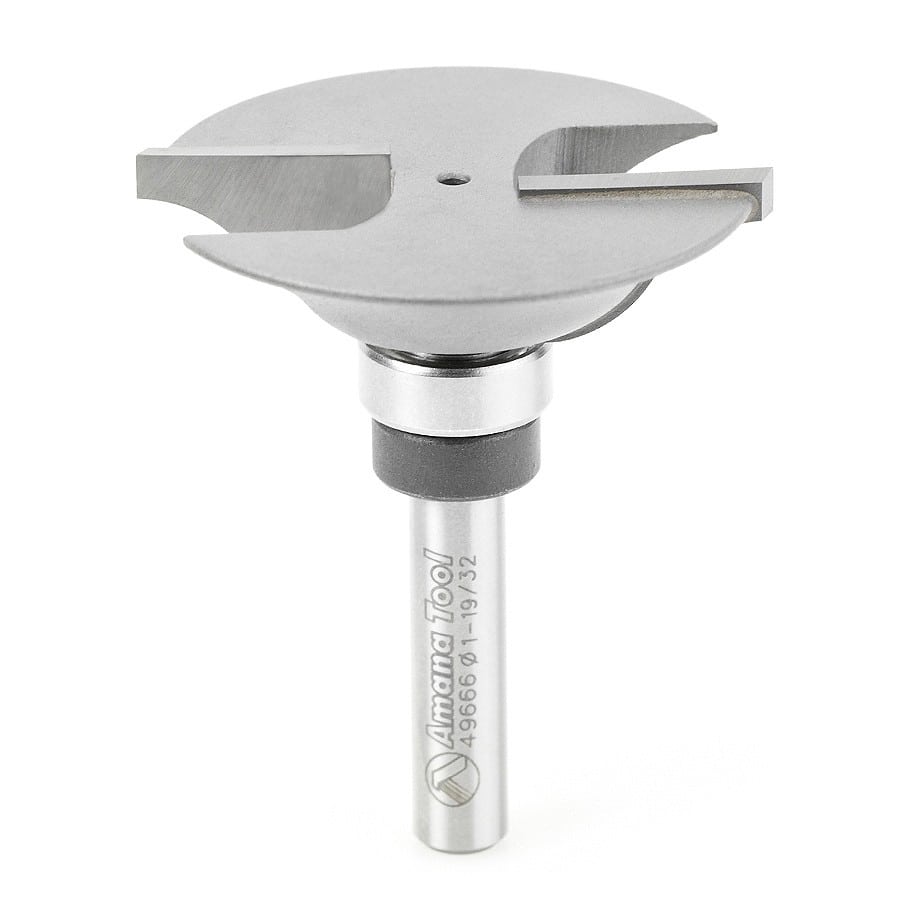 Amana Tool. Ogee Rail Router Bit | 11⁄32 Radius x 1 19⁄32 Dia x 3⁄8 x 1⁄4" Shank | 49666 