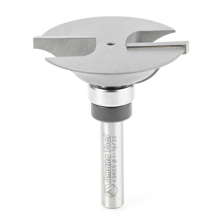 Amana Tool. Ogee Rail Router Bit | 11⁄32 Radius x 1 19⁄32 Dia x 3⁄8 x 1⁄4" Shank | 49666 