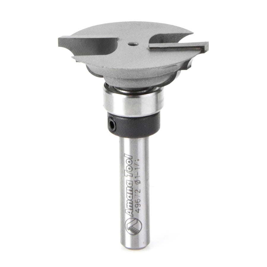 Amana Tool. Classical Rail Router Bit | 9⁄64 Radius x 1 1⁄4 Dia x 3⁄8 x 1⁄4" Shank | 49672 