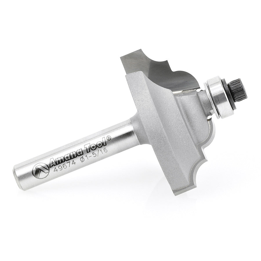 Amana Tool. Classical Stile Router Bit | 3⁄16 Radius x 1 5⁄16 Dia x 5⁄8 x 1⁄4" Shank | 49674 