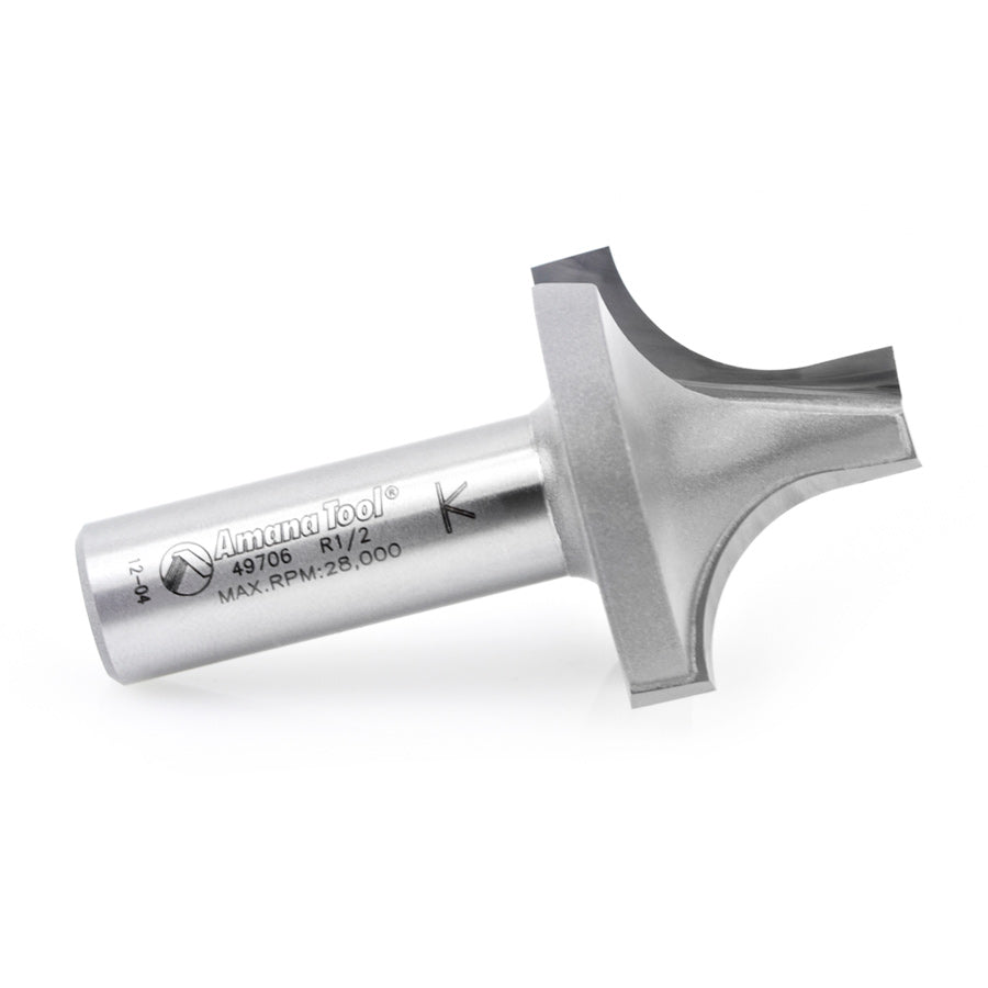 Amana Tool. Round Over Groove Router Bit | 1⁄2 Radius x 1 3⁄8 Dia x 1" x 1⁄2 Shank | 49706 