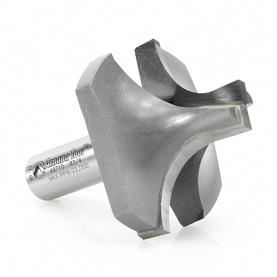 Amana Tool. Round Over Groove Router Bit | 3⁄4 Radius x 2" Dia x 1 7⁄16 x 1⁄2 Shank | 49710