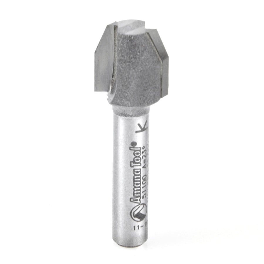 Amana Tool. Combination Bevel⁄Flush Trim Router Bit | 23°x 1⁄2 Dia x 1⁄2 x 1⁄4"Shank | 51100 