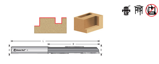 Amana Tool. Stagger Tooth Plunge Router Bit | 1⁄2 Dia x 3 1⁄2 x 1⁄2" Shank | 51325 