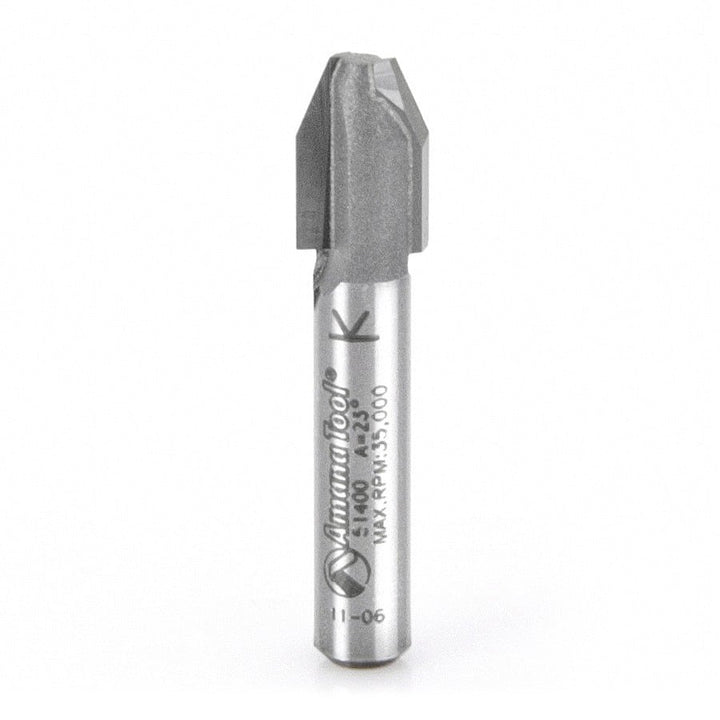 Amana Tool. Combination Bevel⁄Flush Trim Router Bit | 22.5°x 11⁄32 Dia x 1⁄2 x 1⁄4"Shank | 51400 