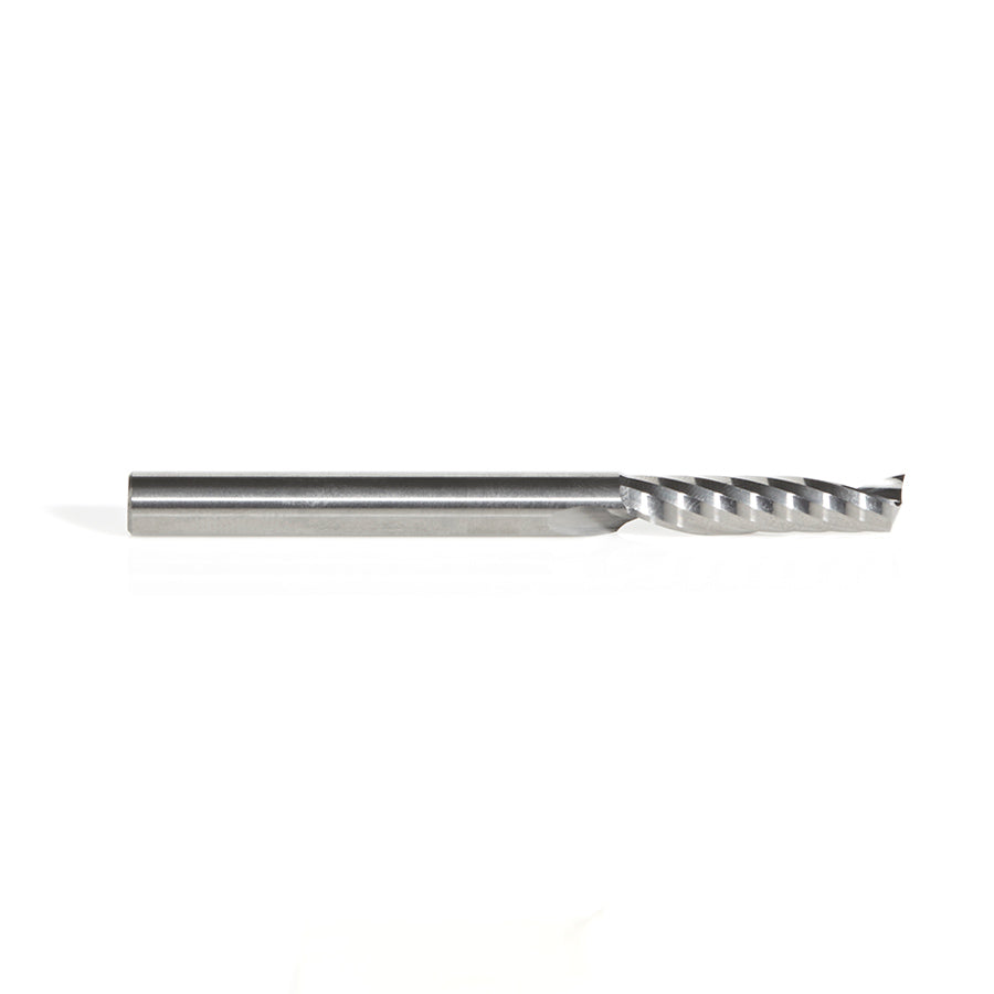 Amana Tool. Plastic Cutting Spiral 'O' Flute CNC Router Bit | 1⁄4 Dia x 1 1⁄16 x 1⁄4 Shank x 3" Long Up-Cut | 51409 