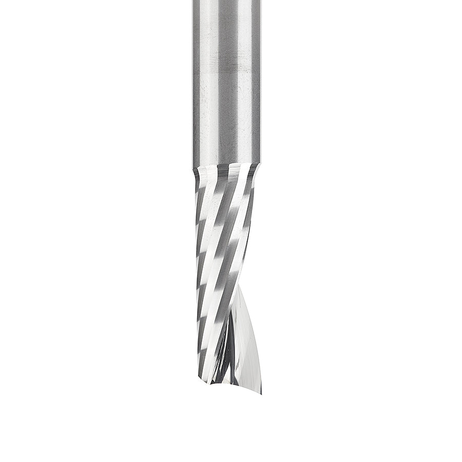 Amana Tool. Plastic Cutting Spiral 'O' Flute CNC Router Bit | 3⁄8 Dia x 1 1⁄8 x 3⁄8 Shank x 3" Long Up-Cut | 51414 