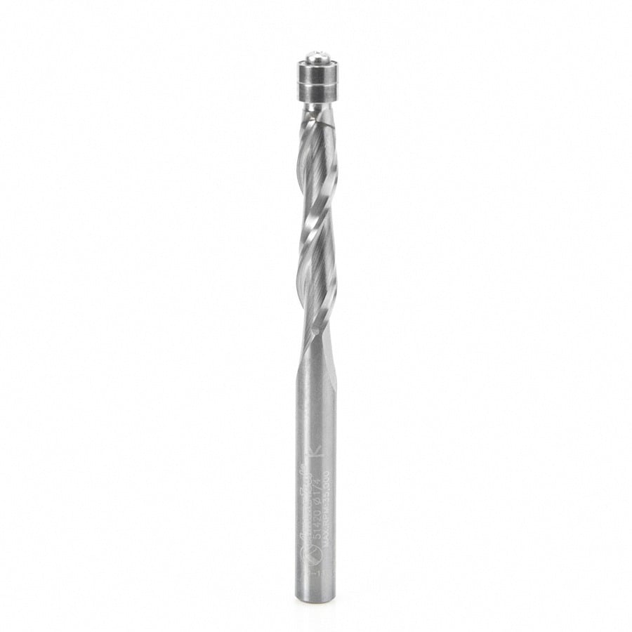 Amana Tool. Up-Cut Aluminum Spiral Trim Router Bit | 1⁄4 Dia x 1 1⁄4 x 1⁄4" Shank | 51420 