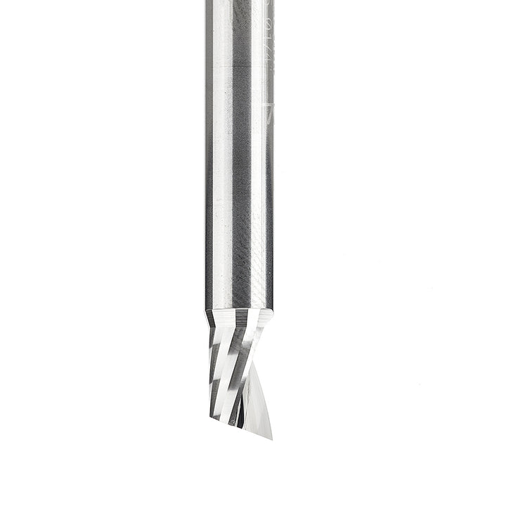 Amana Tool. Plastic Cutting Spiral 'O' Flute Router Bit | 1⁄4 Dia x 3⁄8 x 1⁄4 Shank x 2" Long Up-Cut | 51425 