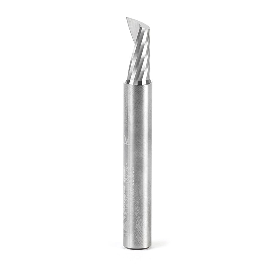 Amana Tool. Plastic Cutting Spiral 'O' Flute Router Bit | 3⁄8 Dia x 3⁄4 x 3⁄8 Shank x 3" Long Up-Cut | 51426 