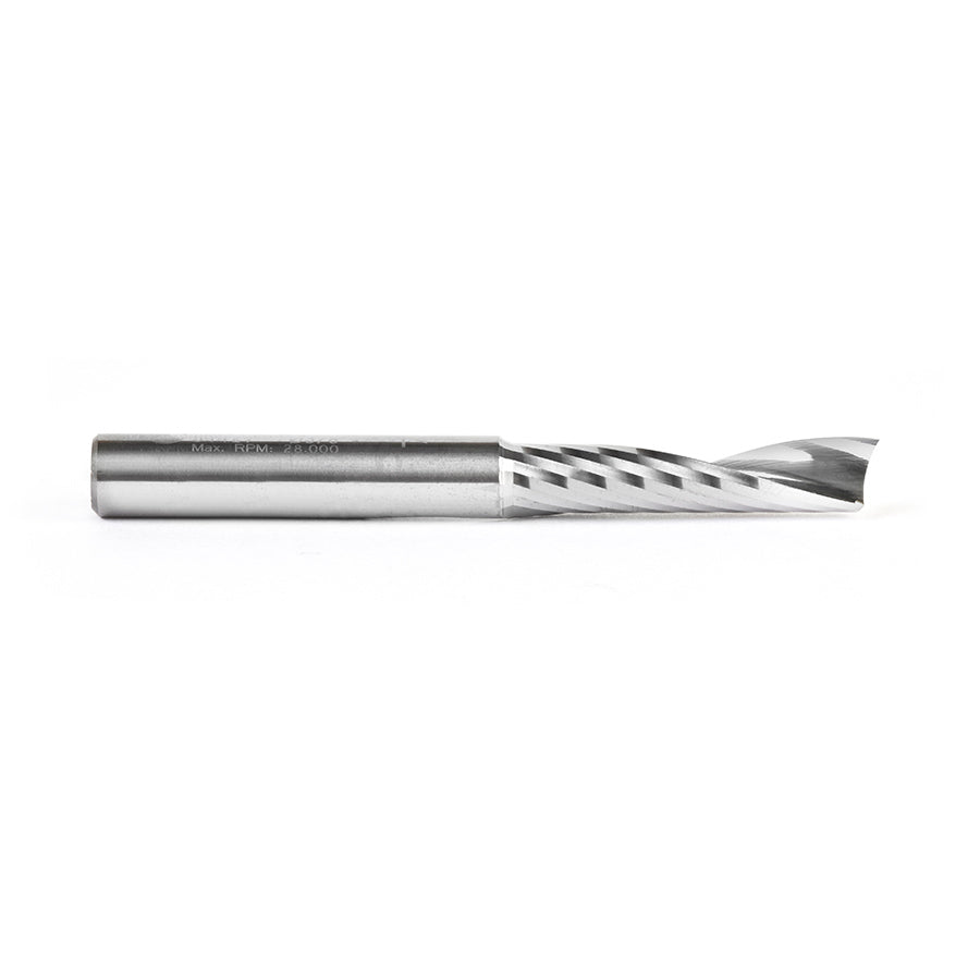 Amana Tool. Plastic Cutting Spiral 'O' Flute Router Bit | 3⁄8 Dia x 1 5⁄8 x 3⁄8 Shank x 3 1⁄2" Long Up-Cut | 51427 