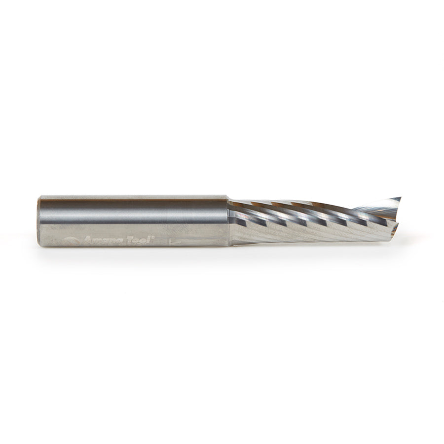 Amana Tool. Plastic Cutting Spiral 'O' Flute Router Bit | 1⁄2 Dia x 1 5⁄8 x 1⁄2 Shank x 3 1⁄2" Long Up-Cut | 51428 